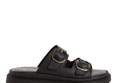 Γυναικεία Ανατομικά Δερμάτινα Σανδάλια Marco Tozzi 2-27582-44-00B Μαύρα - Marco Tozzi - 