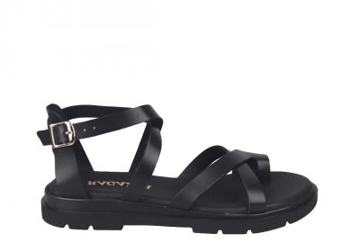 Γυναικεία Ανατομικά Δερμάτινα Σανδάλια Ragazza 01075 Μαύρα - Ragazza - 