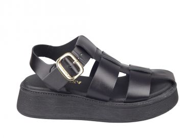 Γυναικεία Ανατομικα Δερμάτινα Σανδάλια Ragazza 01231 Μαύρο - Ragazza - 