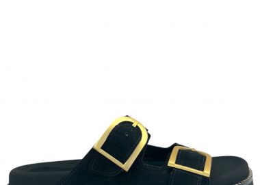 Γυναικεία Ανατομικά Δερμάτινα Σανδάλια Ragazza 01252 Μαύρο Suede - Ragazza - 