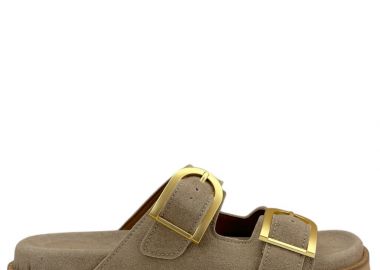 Γυναικεία Ανατομικά Δερμάτινα Σανδάλια Ragazza 01252 Μπεζ Suede - Ragazza - 