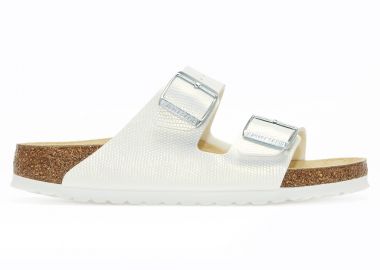 Γυναικεία Ανατομικά Σανδάλια Birkenstock Arizona 1026500 Shiny Lizard Λευκό Narrow - Birkenstock - 