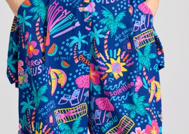 Γυναικεία βερμούδα με all over tropical τύπωμα - FUNKY BUDDHA - 