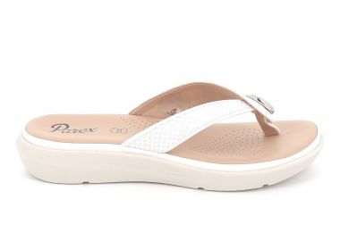 Γυναικεία Comfort Παντόφλα Χρώματος Μαύρο Λευκό 12133002.W - PAREX - 