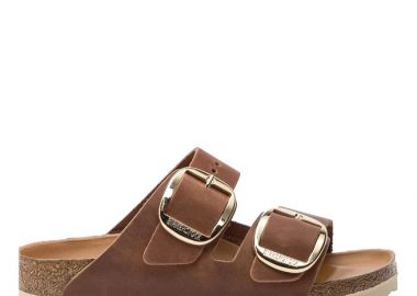 Γυναικεία Δερμάτινα Ανατομικά Σανδάλια Birkenstock Arizona Big Buckle 1011073 Ταμπά - Birkenstock - 