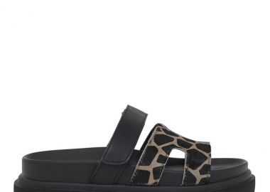 Γυναικεία Δερμάτινα Flatforms Exe HS53023-40V Μαύρο Giraffe Πονυ U403R34021L7 - Exe - 