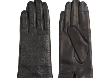 Γυναικεία Δερμάτινα Γάντια Calvin Klein Embossed Gloves K60K608509 BAX Μαύρο - Calvin Klein - 