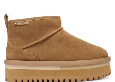 Γυναικεία Δερμάτινα Μποτάκια Tommy Hilfiger Snow Boot Suede EN0EN02841-RBH Ταμπά - Tommy Hilfiger - 