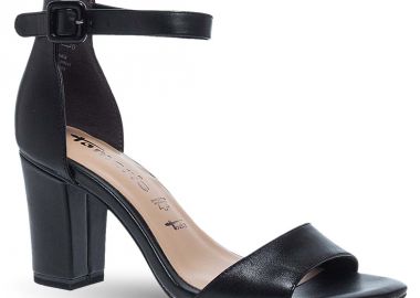 Γυναικεία Δερμάτινα Πέδιλα Με Τακούνι Tamaris 1-1-28326-42 001 - TAMARIS - 