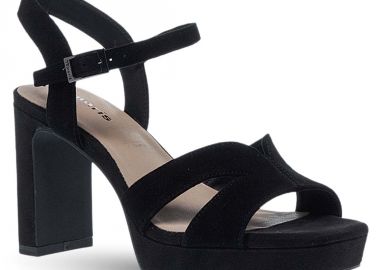 Γυναικεία Δερμάτινα Πέδιλα Με Τακούνι Tamaris 1-28309-42 007 - TAMARIS - 