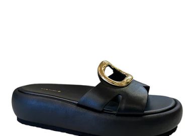 Γυναικεία Δερμάτινα Σανδάλια Makris Flat 22.I2 Μαύρα - Makris - 