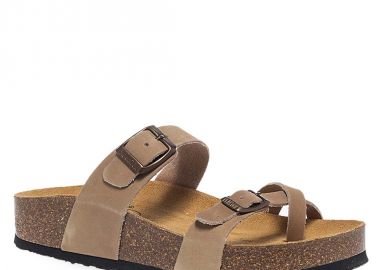 Γυναικεία Δερμάτινα Σανδάλια Plakton 341032 Taupe - PLAKTON - 