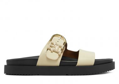 Γυναικεία Δερμάτινα Σανδάλια Tommy Hilfiger FW0FW08512 ACJ Εκρού - Tommy Hilfiger - 