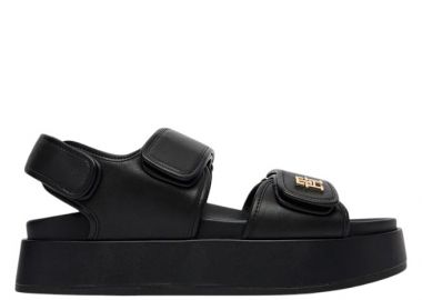 Γυναικεία Δερμάτινα Σανδάλια Tommy Hilfiger Platform FW0FW09119-BDS Μαύρα - Tommy Hilfiger - 