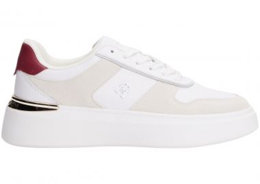 Γυναικεία Δερμάτινα Sneakers Tommy Hilfiger FW0FW08632 YBS Λευκά - Tommy Hilfiger - 