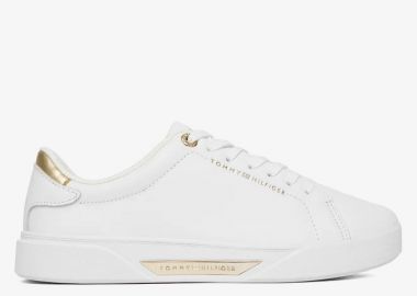Γυναικεία Δερμάτινα Sneakers Tommy Hilfiger FW0FW09019-YBS Λευκά - Tommy Hilfiger - 