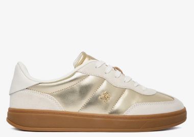 Γυναικεία Δερμάτινα Sneakers Tommy Hilfiger FW0FW09026-0HT Χρυσά - Tommy Hilfiger - 