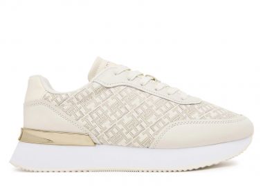 Γυναικεία Δερμάτινα Sneakers Tommy Hilfiger FW0FW09051-YA8 Μπεζ - Tommy Hilfiger - 