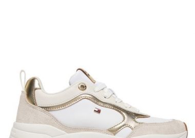 Γυναικεία Δερμάτινα Sneakers Tommy Hilfiger FW0FW09204-0HU Λευκά - Tommy Hilfiger - 