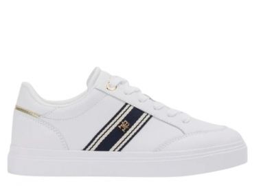 Γυναικεία Δερμάτινα Sneakers Tommy Hilfiger FW0FW09354-YBS Λευκά - Tommy Hilfiger - 