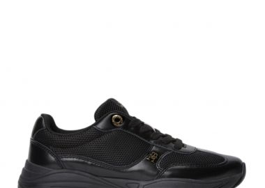 Γυναικεία Δερμάτινα Sneakers Tommy Hilfiger FW0FW09413-BDS Μαύρα - Tommy Hilfiger - 