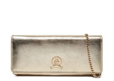 Γυναικεία Δερμάτινη Τσάντα Χιαστί Tommy Hilfiger Luxe Leather AW0AW17116 0HS Χρυσό - Tommy Hilfiger - 