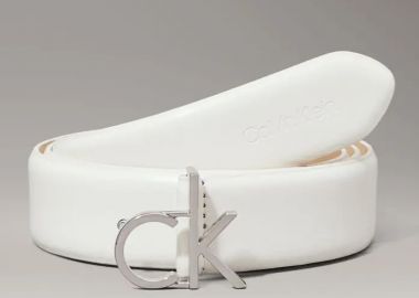 Γυναικεία Δερμάτινη Ζώνη Calvin Klein K60K613156 YAO Λευκή - Calvin Klein - 