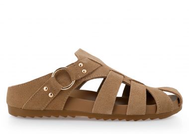 Γυναικεία Flat Σανδάλια Exe YB25C49-1 Μπεζ Σκούρο Καστόρι W403R491238Z - Exe - 