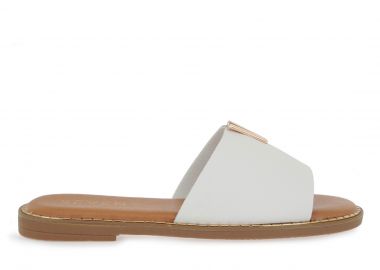 Γυναικεία Flat Σανδάλια Seven SVN!OM1120-1A Λευκό Δέρμα W439W2011652 - Seven - 