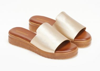 Γυναικεία flatform με φάσα - Χρυσό - Issue - 