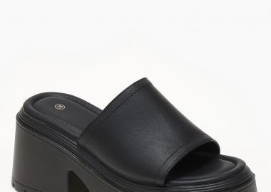 Γυναικεία flatform με ψηλή σόλα και τακούνι - Μαύρο - Issue - 