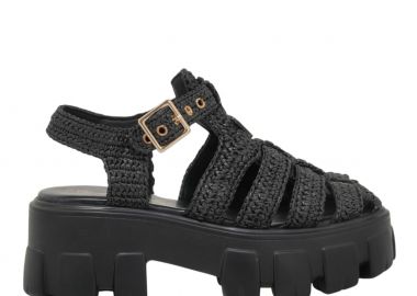 Γυναικεία Flatforms Renato Garini RG!XB9609-2 Μαύρο Κροσέ W403R60937A5 - Renato Garini - 