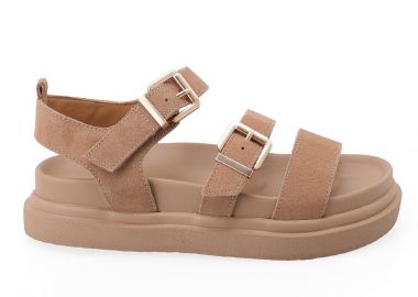 Γυναικεία Flatforms Seven 19780-1 Μπεζ Σκούρο Καστόρι W403R801238Z - Seven - 