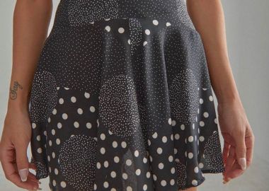 Γυναικεία φούστα με σορτς πουα μαύρο - SOU - 