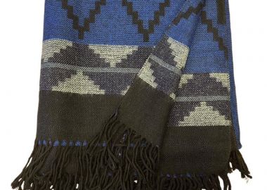 Γυναικεία κάπα με σχέδιο γκρι σκούρο-μπλε - SOU - 