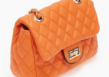 Γυναικεία καπιτονέ τσάντα - Πορτοκαλί - Issue - 