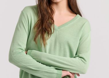 Γυναικεία linen blend lightweight πλεκτή μπλούζα - FUNKY BUDDHA - 