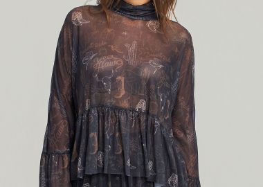 Γυναικεία μπλούζα με βολάν - FUNKY BUDDHA - 