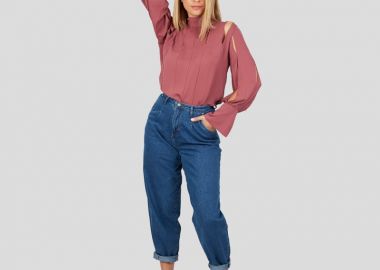 Γυναικεία μπλούζα με σκισιματα στα μανίκια και ώμους - SOU - 