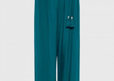 Γυναικεία παντελόνα απο βισκόζη με κρουαζέ δέσιμο - FUNKY BUDDHA - 