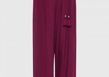 Γυναικεία παντελόνα απο βισκόζη με κρουαζέ δέσιμο - FUNKY BUDDHA - 