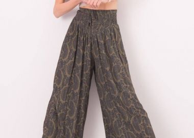 Γυναικεία παντελόνα με γυαλιστερές ίνες - SOU - 