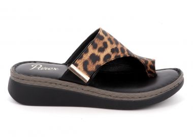 Γυναικεία Παντόφλα Comfort Parex Χρώματος Καφέ-Λεοπάρ 12133034.LE - PAREX - 