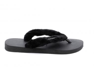 Γυναικεία Παντόφλα Havaianas Top Home Fluffy Χρώματος Μαύρο SMU0021.0090 - HAVAIANAS - 