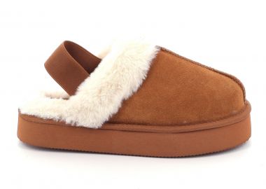 Γυναικεία Παντόφλα Maison Minrelle Δερμάτινη Χρώματος Καφέ 10130141.KM - MAISON MINRELLE - 