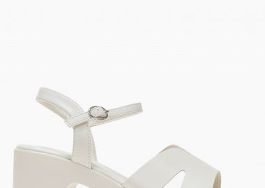 Γυναικεία πέδιλα - clogs με φάσα με ανοίγματα - Λευκό - Issue - 