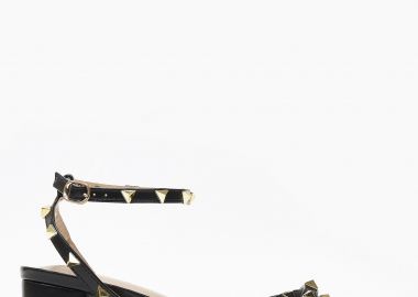 Γυναικεία πέδιλα με χοντρό τακούνι και τρουκς - Μαύρο - Issue - 