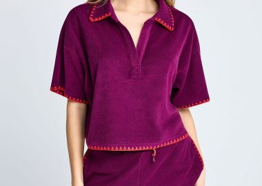 Γυναικεία πετσετέ μπλούζα πόλο - FUNKY BUDDHA - 