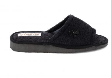 Γυναικεία Πετσετέ Παντόφλα Kolovos Χρώματος Μαύρο 03 BLACK - KOLOVOS - 
