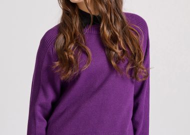 Γυναικεία πλεκτή μπλούζα με βισκόζη - FUNKY BUDDHA - 